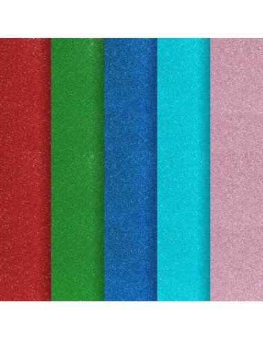 Decorative glitter card paper A3 mix colours 5pcs/pack 210g/m2