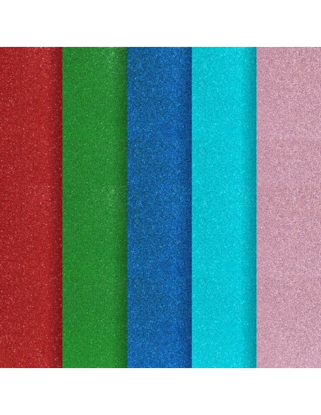 Decorative glitter card paper A3 mix colours 5pcs/pack 210g/m2