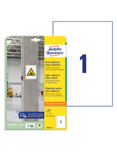 Etiketid Zweckform L7877-20  210x297mm A4/20L  tugeva liimiga