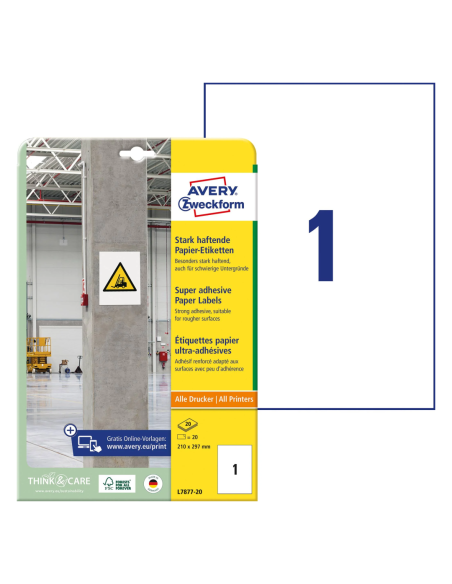 Labels Zweckform 210x297mm weatherproof