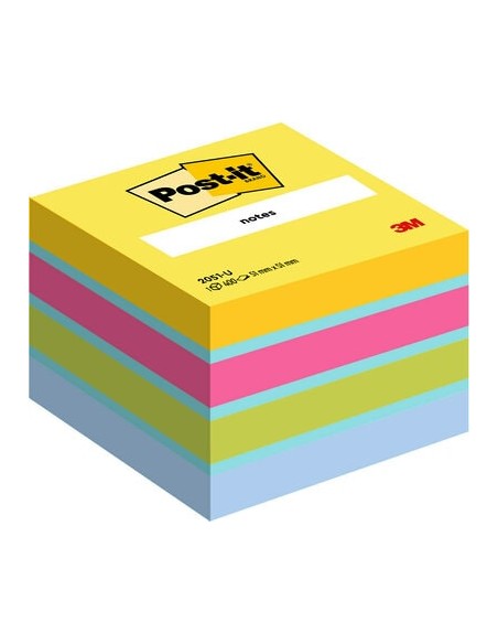Post-it® Notes Mini Cube, Ultra Colours, 51 x 51 mm, 400 Sheets/Pad, 1 Pad/Pack, 100% PEFC, SGSCH-PEFC-COC-110078