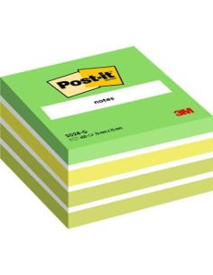 Post-it® Notes Cube, Green, 76 mm x 76 mm, 450 Sheets/Pad, 1 Pad/Pack, 100% PEFC, SGSCH-PEFC-COC-110078