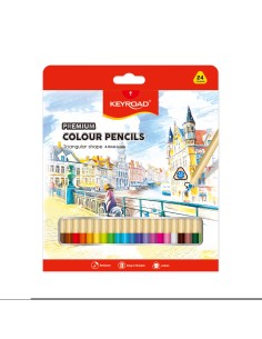 24pcs 7" triangle color pencil/color box, 4.0mm lead, Premium quality,