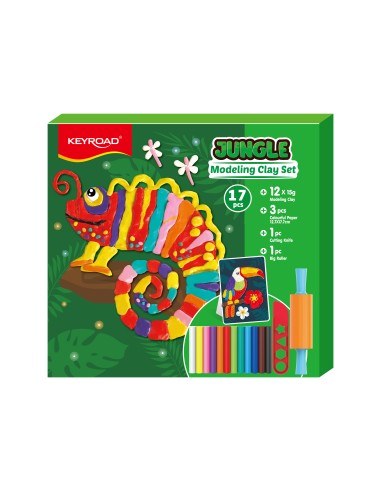 Modeling clay set: 12 x 15g modeling clay 1pc Cutting Knife 1pc Big Roller 3pcs colourful paper 12.7x17.7cm