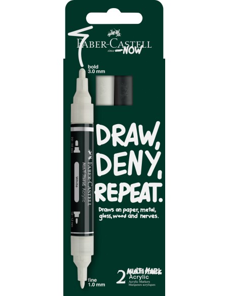 Akrüülmarkerid Faber-Castell Multimark must/valge