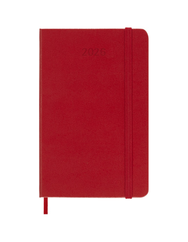 Kalendermärkmik Moleskine 2026 9x14cm, nädal, kõvad kaaned, punane