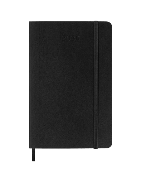 Kalendermärkmik Moleskine 2026 9x14cm, nädal, pehmed kaaned, must