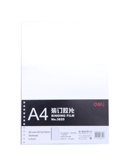 Binding Cover Size: A4;Thickness: 0.2mm TRANSPARENT