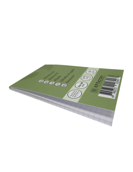 Office notepad College 50 sheets, 5x5 squares, perforation on the short side,  74x128mm