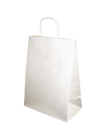 Paper bag with flat handles 180x80x240, white