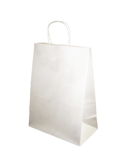 Paper bag with flat handles 180x80x240, white