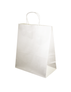 Paper bag with flat handles 240x100x360 White