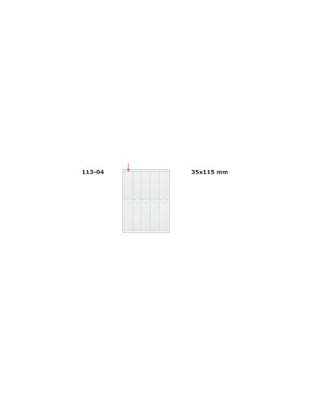 Kiletasku Prolexplast 35x115mm etiketile, iseliimuv, 10tk/lehel 1 leht