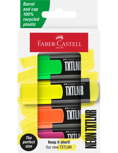 Tekstimarkerite komplekt Faber-Castell TXTLNR 4-värvi Neoon