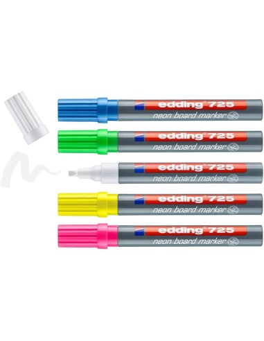 Board markers Edding 725, neon, set of 5, assorted