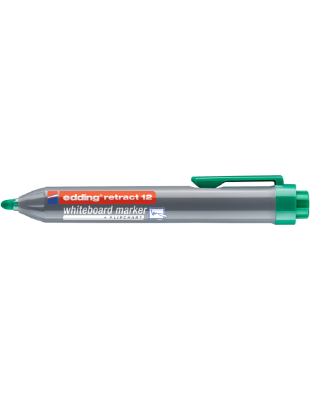 Valgetahvlimarker Edding 12 1,5-3mm, ümar ots, klõpsuga, roheline