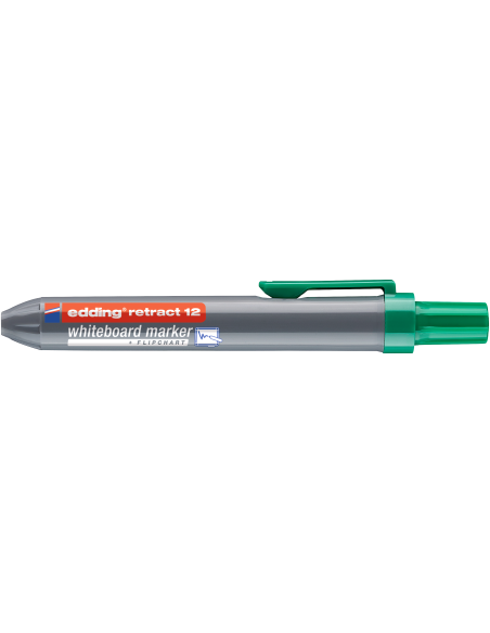 Valgetahvlimarker Edding 12 1,5-3mm, ümar ots, klõpsuga, roheline