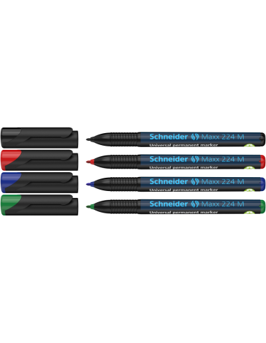 *OHP markerite set Schneider 224 M 1,0mm, permanent, 4-colors