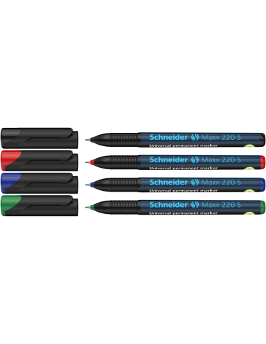 **OHP markerite set Schneider S 220 0,4mm, permanent, 4-colors
