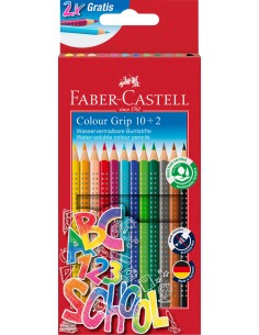 Värvipliiatsid Faber-Castell Grip komplekt 10+2-värvi