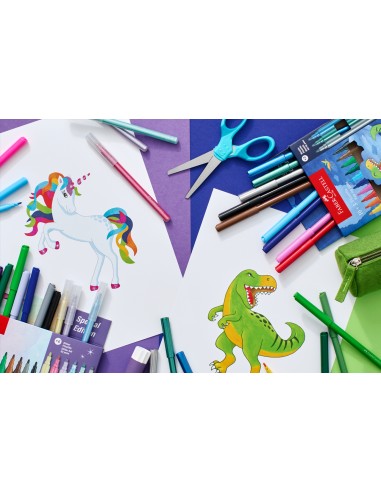 Felt-tip pen dinosaur 18+6 + stickers