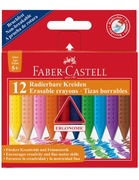 *Rasvakriidid Faber-Castell Grip kolmekandilised 12-värvi