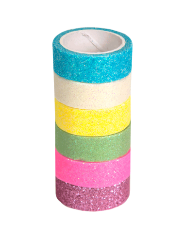 Dekoreerimisteip deVENTE Glitter Pastel 15mmx2m assortii