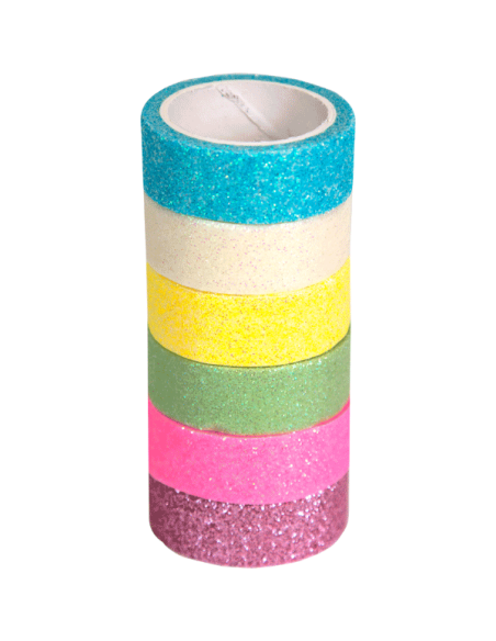 Dekoreerimisteip deVENTE Glitter Pastel 15mmx2m assortii
