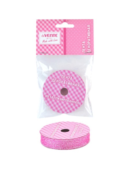 Dekoratiivlint deVENTE Metallic 13mmx3m roosa