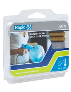 Liimipüstoli liimipulk Rapid 95mm 125g sädelevad 18tk/pk ovaalne hõbe/kuld
