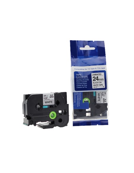 Label TZ-251 24mm x 8m black on white