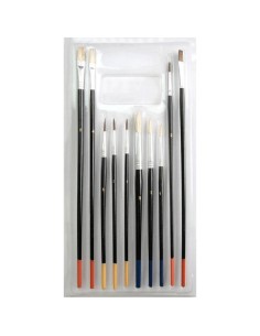 Pintslite komplekt deVENTE Art 10tk/pk (ümar poni nr 1,2,3,5; lapik 4, ümar harjas nr 1,3,5 harjas lapik nr 4,8) blistris