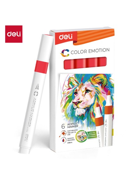 Acrylic marker DELI 36 red