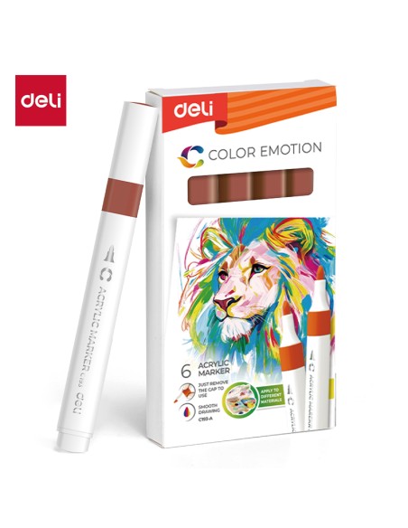 Acrylic marker DELI 38 brown