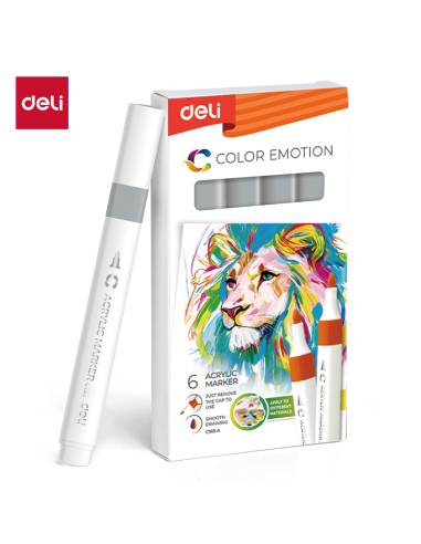 Acrylic marker DELI 130 gray