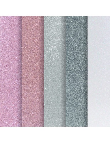 Dekoratiivne glitterkaardipaber A4 Azure 5tk/pk 210g/m2