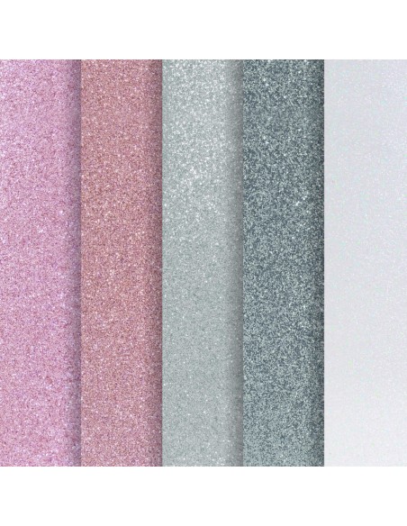 Decorative glitter card paper A4 Azure 5pcs/pack 210g/m2