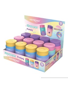 Iridescent collection! Press button up,1 hole sharpener,12pcs/ colour box 1pc with barcode label