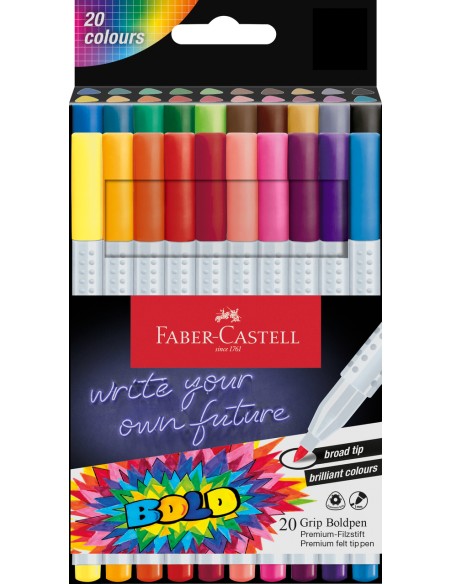 Viltpliiatsid Faber-Castell Grip Boldpen 20tk/pk