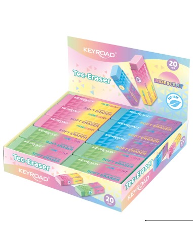 Iridescent collection! Duo-tip eraser, PVC free, 4colors, 20pcs/color box