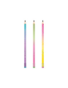 Iridescent collection! HB pencil with eraser tip, Iridescent colour design on body, 12pc/pvc box