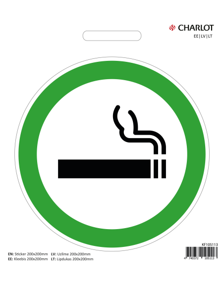 Label 200x200mm Smoking area