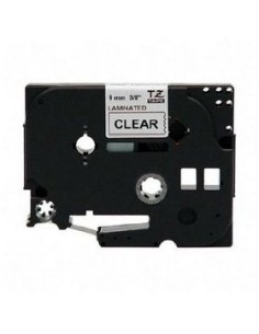 Kleebislint Brother TZe-121, Black on Clear, Lamineeritud