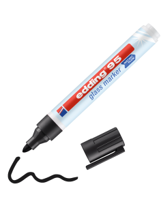 Klaasimarker Edding 95 must ümara otsaga 1.5-3mm