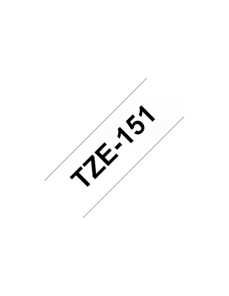 Kleepkirjalint Brother TZe-151 24mm x 8m must kiri läbipaistval