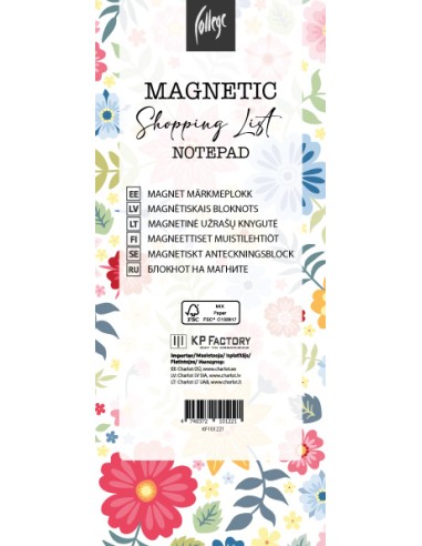 Magnetic Notepad (Shopping List), 89x229mm, 50 sheets