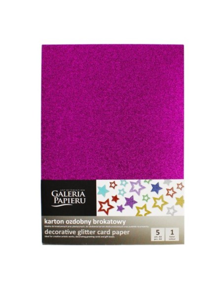 Decorative glitter card paper A4 lilac 5pcs/pack 210g/m2