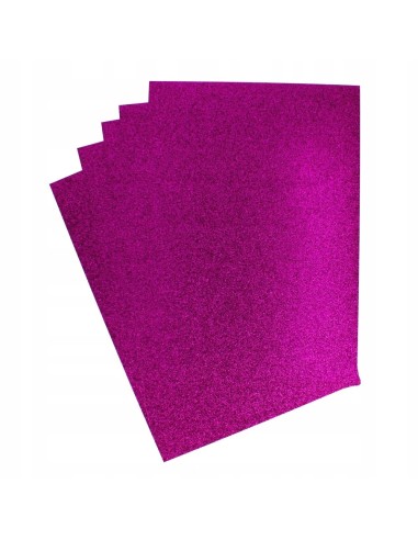 Dekoratiivne glitterkaardipaber A4 lilac 5tk/pk 210g/m2