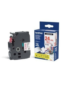 Kleepkirjalint Brother TZe-252 24mm x 8m punane kiri valgel