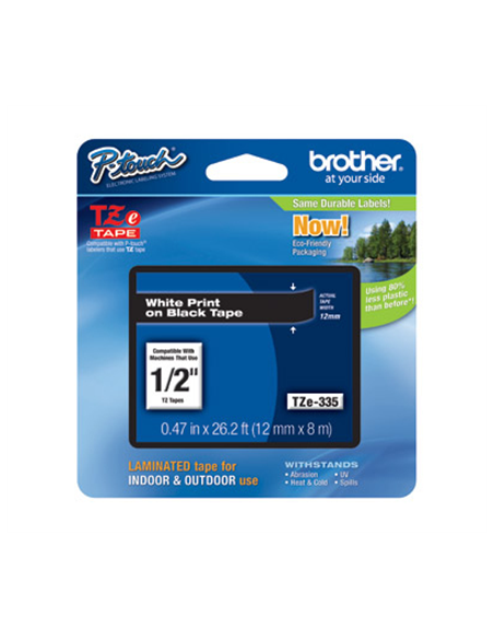 Label Brother TZe-335 12mm x 8m white on black
